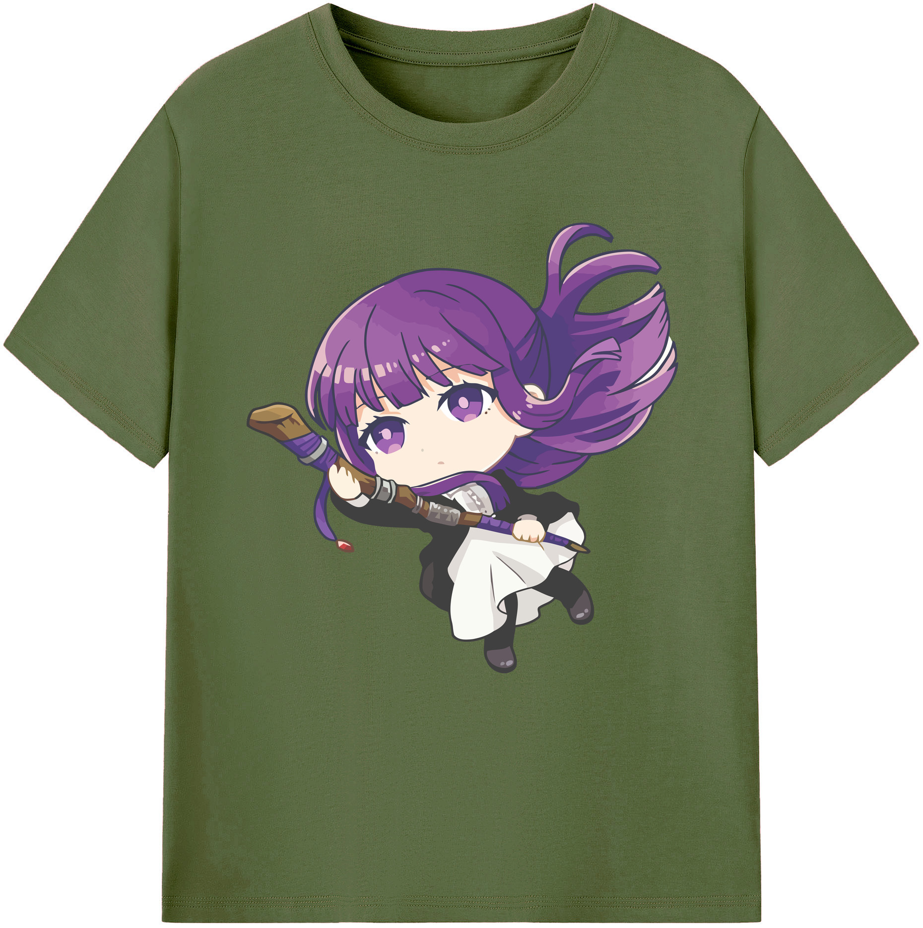 （画像用） 葬送のフリーレン Frieren 綿100％半袖Tシャツ（フロントプリント）